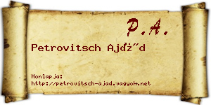Petrovitsch Ajád névjegykártya