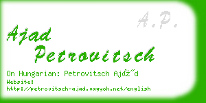 ajad petrovitsch business card